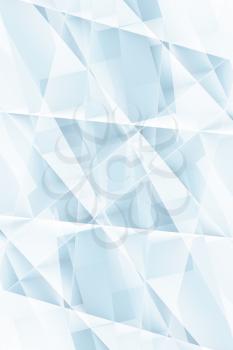 Blue polygonal structure pattern. Vertical abstract digital background, 3d render illustration