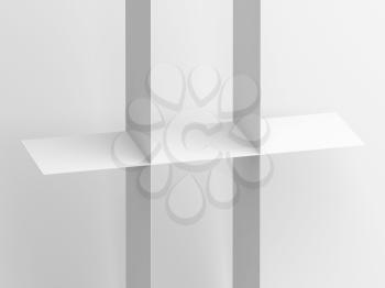 White intersected stripes structure. Abstract digital background, 3d render illustration