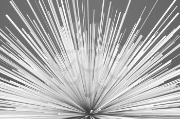 Abstract white radial explosion pattern. 3d render illustration