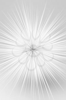 Abstract white explosion pattern. Vertical 3d render illustration
