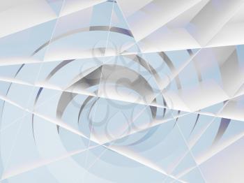 Blue spiral and stripes background pattern. Abstract digital illustration, 3d render