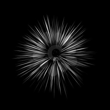 Abstract sharp star shaped object isolated on black background, square 3d render illustration