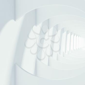 Abstract white minimal pattern. 3d render illustration