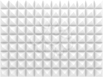 Abstract geometric background white triangular relief pattern, front view. 3d render illustration