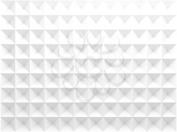 Abstract geometric background with white triangular relief pattern, front view. 3d render illustration
