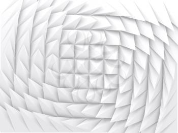 Abstract geometric background with white parametric triangular pattern, 3d render illustration