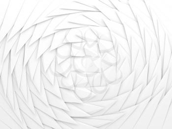 Abstract geometric background, white parametric triangular pattern, 3d render illustration