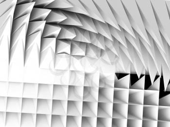 Abstract geometric background with white relief pattern, 3d illustration