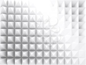 Abstract geometric background with white relief pattern, 3d render illustration