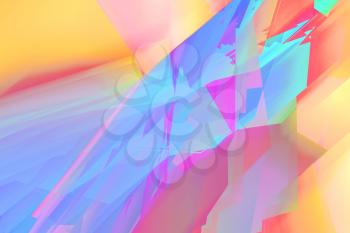 Abstract digital background, bright colorful polygonal pattern. Computer graphic template, 3d render illustration