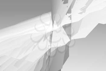 Abstract digital background, white minimal polygonal pattern. Computer graphic template, 3d render illustration