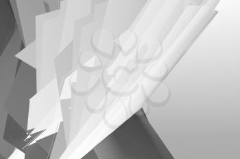 Abstract digital background, white polygonal pattern. Computer graphic template, 3d render illustration