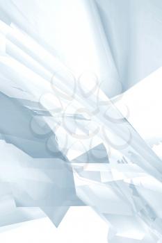 Abstract digital background, blue and white polygonal pattern. Computer graphic template, 3d render illustration