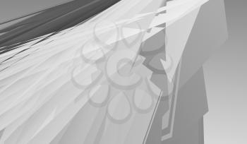 Abstract digital graphic background pattern, white minimal polygonal structures. 3d illustration