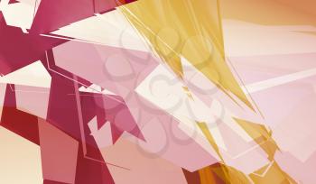 Abstract digital background, colorful polygonal pattern. 3d render illustration