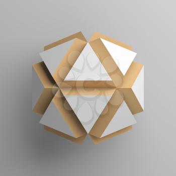 Abstract digital object over gray background, 3d render illustration