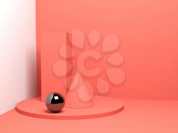Abstract still life with primitive geometric shapes. 3d render illustration