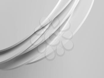 Random shifted white discs, abstract digital background. 3d render illustration