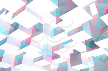 Abstract geometric pattern, colorful polygonal background, 3d render illustration