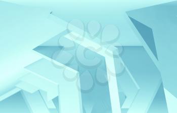 Abstract blue polygonal digital background. 3d render illustration