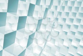 Abstract geometric pattern, shiny cubes structure background, 3d render illustration