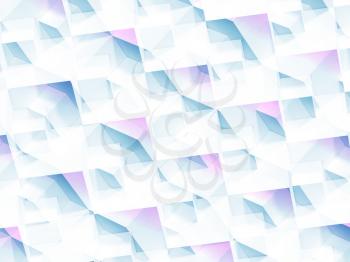 Abstract geometric pattern, blue white  polygonal background, 3d render illustration