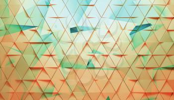 Abstract digital geometric pattern, colorful polygonal background, 3d render illustration