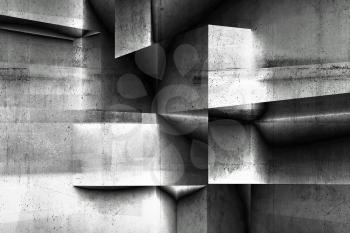 Abstract geometric concrete background pattern with double exposure effect, 3d render illustration