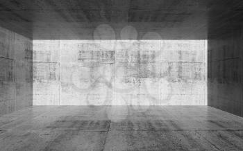 Empty room with concrete walls. Abstract interior background. 3d render illustration