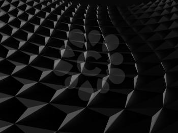 Digital graphic background with parametric black structure. Abstract geometric pattern, 3d rendering illustration 