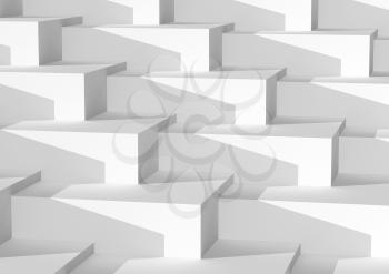 Parametric white structure, digital graphic background. Abstract geometric pattern, 3d rendering illustration 