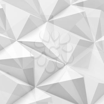 Digital polygonal triangular pattern. Abstract white background texture, square 3d render illustration