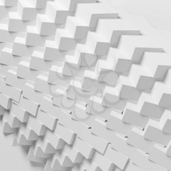 Graphical background with parametric cubes structure, Abstract white geometric pattern, 3d rendering illustration 