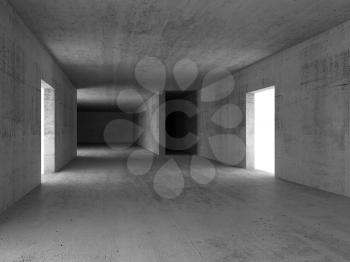 Abstract empty concrete interior background. 3d rendering illustration
