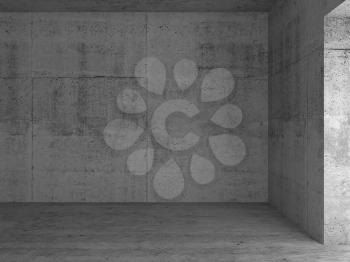 Abstract empty gray concrete room interior background. 3d rendering illustration
