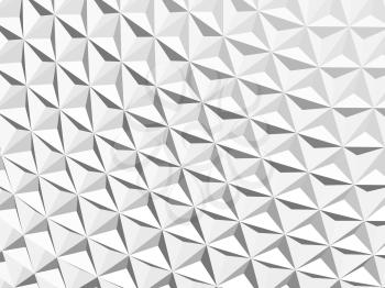 Abstract geometric background with parametric white mosaic surface pattern, 3d rendering illustration