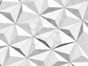 Abstract graphite pencil stylized graphic background with white mosaic low-poly pattern, 3d rendering illustration