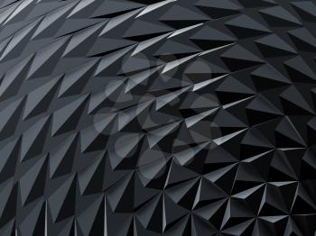 Abstract dark geometric background with triangular mesh pattern, 3d rendering illustration