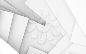 Abstract white background, blank paper sheets pattern. 3d rendering illustration