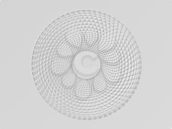 Abstract round white geometric pattern, 3d rendering illustration 