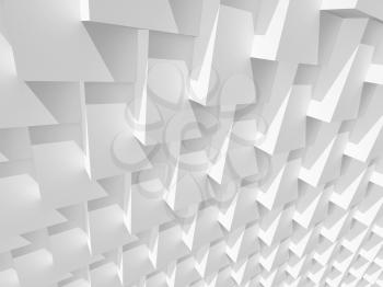 Abstract white geometric background, parametric cubic structure. 3d rendering illustration 