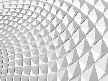 Abstract white geometric background with parametric triangular structure. Relief pattern, 3d rendering illustration 