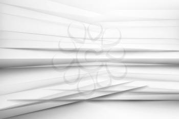 Abstract white minimal geometric background with soft shadows. 3d rendering illustration