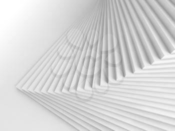 Abstract digital geometric background, parametric architecture, spiral white stairs installation, 3d rendering illustration