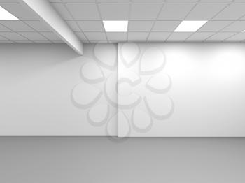 White office empty interior background, 3d rendering illustration