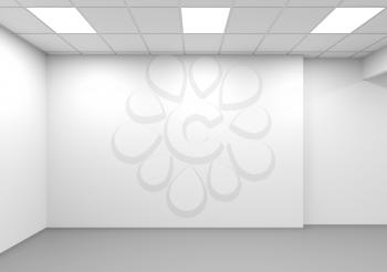 White empty office interior background, 3d rendering illustration