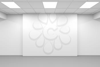White empty office interior background, 3d rendering illustration