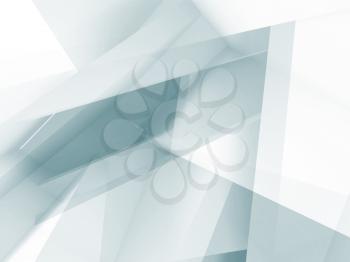 Light blue modern polygonal background with double exposure effect. 3d rendering illustration
