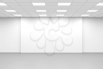 Abstract white empty open space office interior, business background, 3d rendering illustration