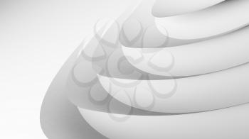 Abstract geometric installation, round shapes over white background, 3d rendering illustration